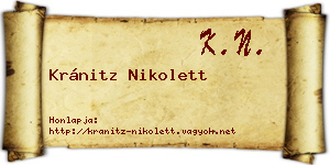 Kránitz Nikolett névjegykártya