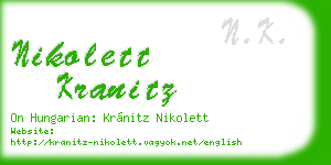 nikolett kranitz business card